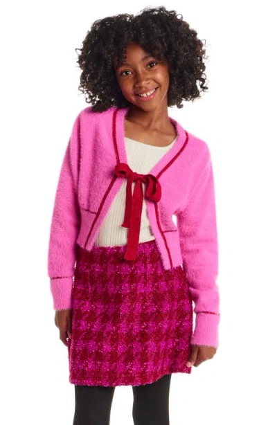 Andy & Evan Kids' Bow Cardigan In Pink