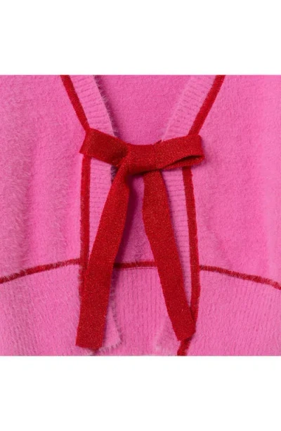 Andy & Evan Kids' Bow Cardigan In Pink