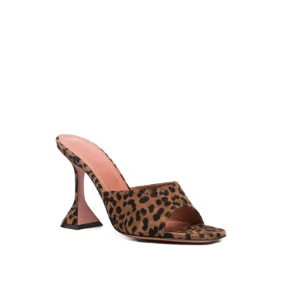 Amina Muaddi Brown Pumps With Distinctive Heel And Modern Silhouette In Brown