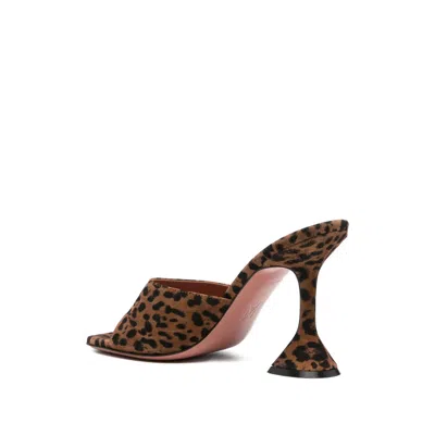 Amina Muaddi Brown Pumps With Distinctive Heel And Modern Silhouette In Brown