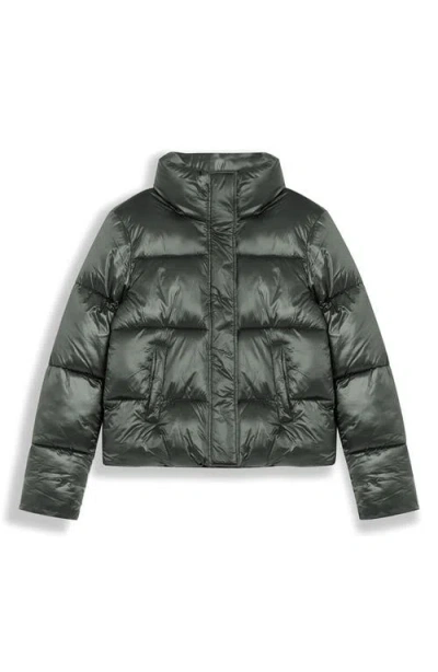 Noize Coco-el Water Resistant Crop Puffer Jacket In Green