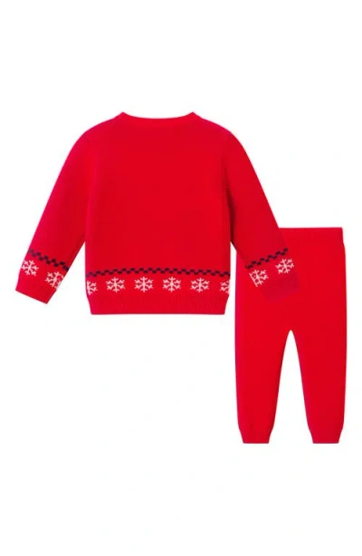 Andy & Evan Fair Isle Sweater & Joggers Set In Red