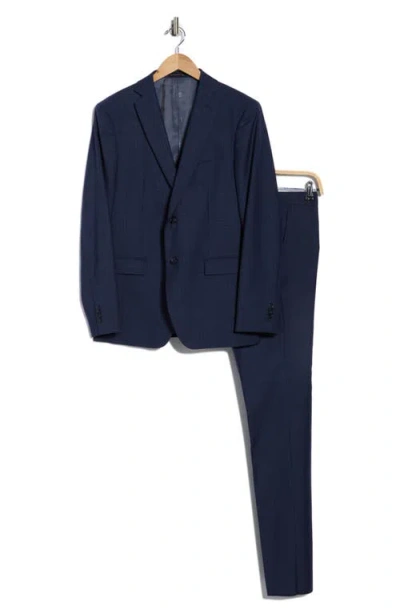 John Varvatos Star Usa Screen Weave Wool Suit In Blue