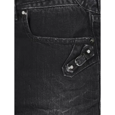 Balenciaga Washed Black City Mini Denim Skirt In Black
