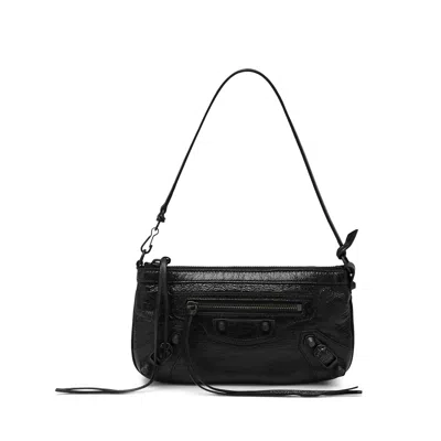 Balenciaga City Style Shoulder Bag With Adjustable Strap In Black