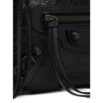Balenciaga City Style Shoulder Bag With Adjustable Strap In Black