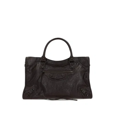 Balenciaga Women's City Medium Leather Handbag In Brown