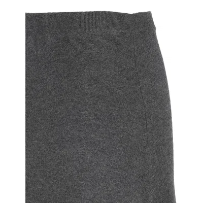 Balenciaga Long Grey Wool Skirt In Gray