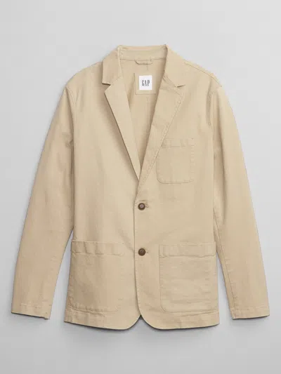 Gap Factory Twill Blazer In Neutral