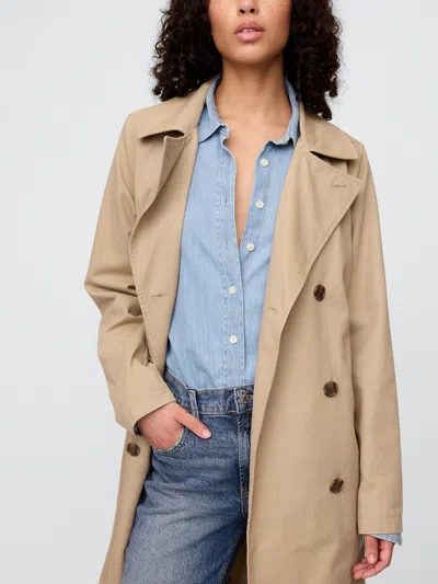 Gap Factory Modern Trench Coat In Brown