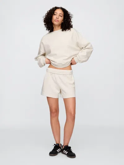 Gap Factory Relaxed Wedge Crewneck Sweatshirt In White