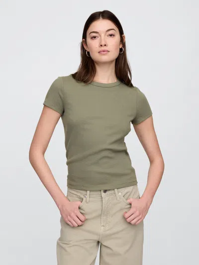 Gap Factory Ribbed Crewneck T-shirt In Green