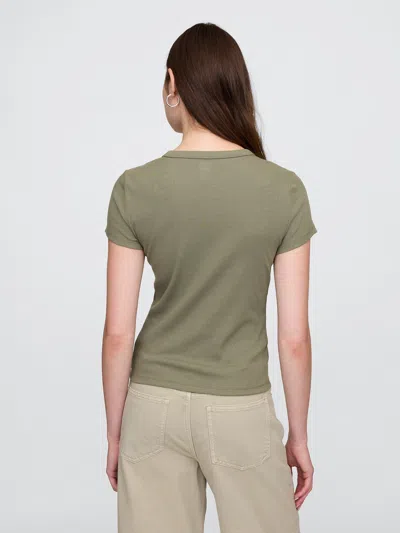 Gap Factory Ribbed Crewneck T-shirt In Green