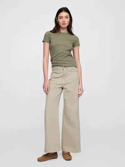 Gap Factory Ribbed Crewneck T-shirt In Green