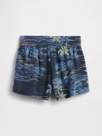 Gap Factory Kids Linen-blend Pull-on Shorts In Multi