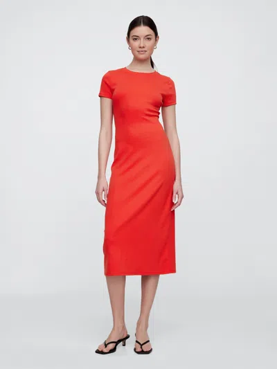 Gap Factory Cutout Maxi T-shirt Dress In Red
