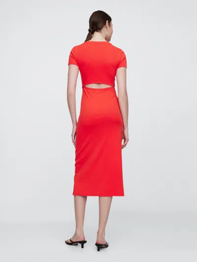 Gap Factory Cutout Maxi T-shirt Dress In Red