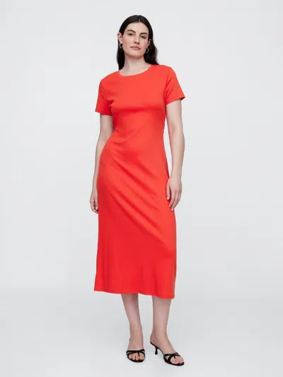 Gap Factory Cutout Maxi T-shirt Dress In Red
