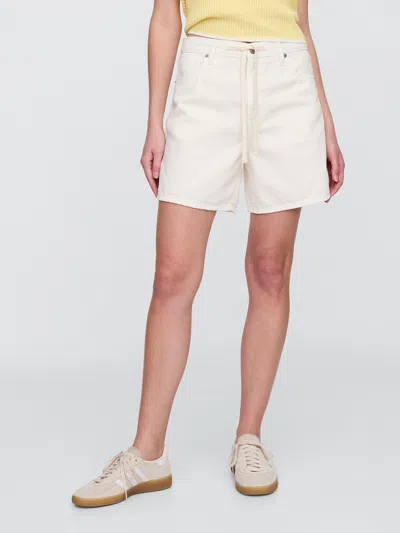 Gap Factory High Rise Soft Pull-on Midi Denim Shorts In White