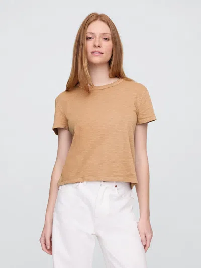 Gap Factory Foreversoft Shrunken Crewneck T-shirt In Neutral