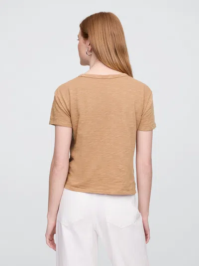 Gap Factory Foreversoft Shrunken Crewneck T-shirt In Neutral