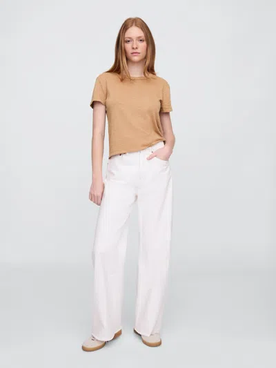 Gap Factory Foreversoft Shrunken Crewneck T-shirt In Neutral