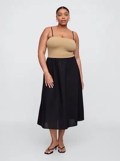 Gap Factory Poplin Midi Dress In Multi