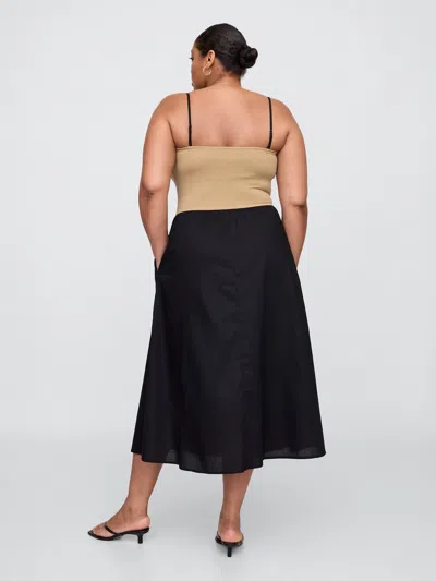 Gap Factory Poplin Midi Dress In Multi