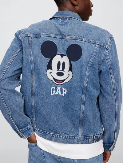 Gap Factory Gap &#215 Disney Mickey Mouse Icon Denim Jacket In Blue