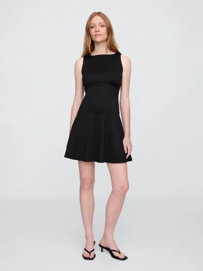 Gap Factory Boatneck Mini Dress In Black