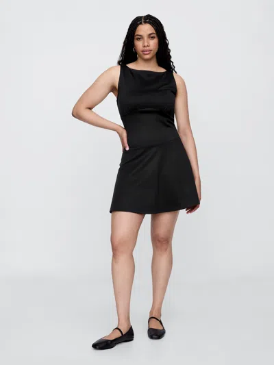 Gap Factory Boatneck Mini Dress In Black