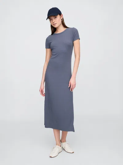 Gap Factory Ribbed Maxi Dress In Blue