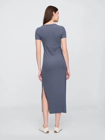 Gap Factory Ribbed Maxi Dress In Blue