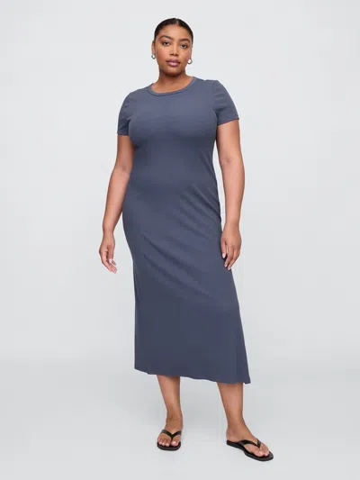 Gap Factory Ribbed Maxi Dress In Blue