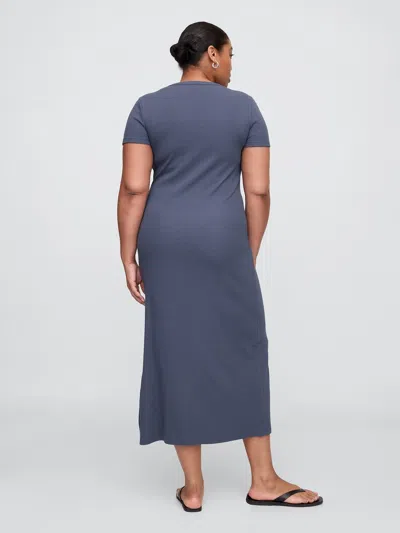 Gap Factory Ribbed Maxi Dress In Blue