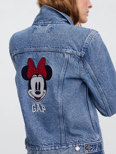 Gap Factory Gap &#215 Disney Minnie Mouse Icon Denim Jacket In Blue