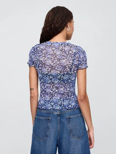 Gap Factory Mesh Crewneck T-shirt In Blue