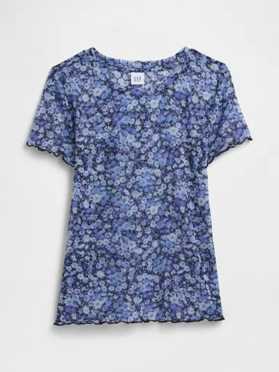 Gap Factory Mesh Crewneck T-shirt In Blue