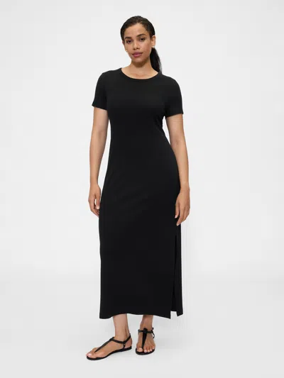 Gap Factory Ribbed T-shirt Maxi Dress In Black