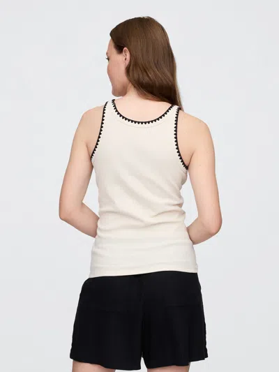 Gap Factory Ribbed Scoopneck Tank Top In Neutral