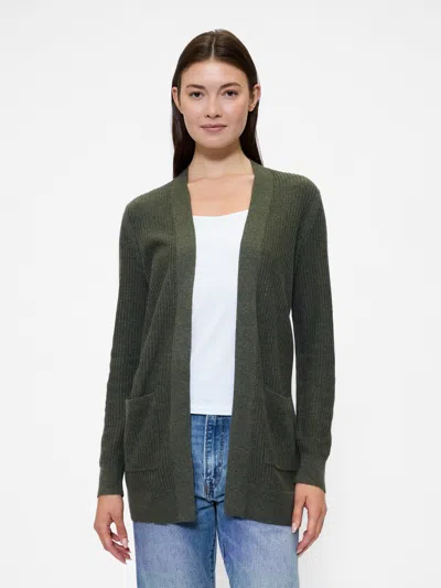 Gap Factory Relaxed Shaker-stitch Open-front Cardigan In Green