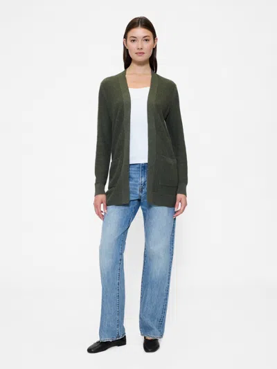 Gap Factory Relaxed Shaker-stitch Open-front Cardigan In Green
