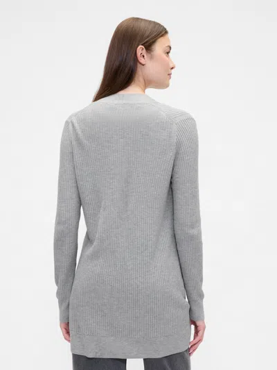 Gap Factory Relaxed Shaker-stitch Open-front Cardigan In Gray