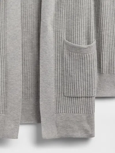 Gap Factory Relaxed Shaker-stitch Open-front Cardigan In Gray