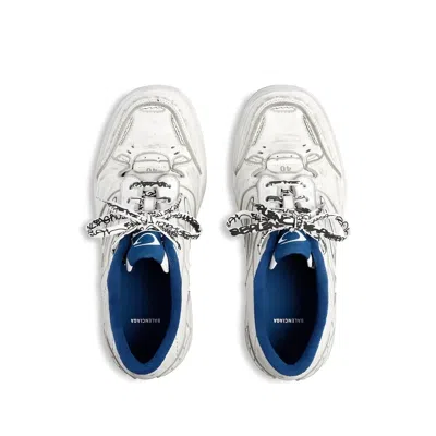 Balenciaga Coastal Inspired Sneakers Featuring Textured Sole In White