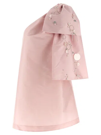 Bernadette Winnie Bow-embellished Taffeta Mini Dress In Pink
