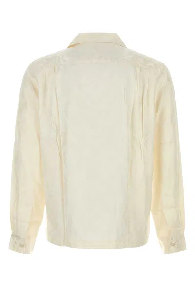 Bode Off White Jacquard Football Shirt In Yellow