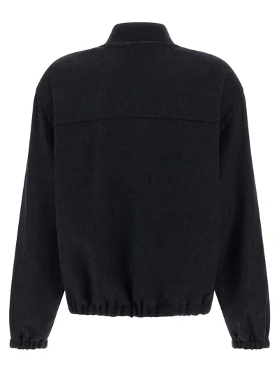 Brunello Cucinelli Midnight Blue Wool Bomber Jacket In Blue