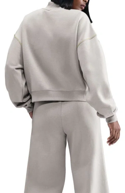 Nike Sportswear Mock Neck Phoenix Fleece Oversize Sweatshirt In Gray