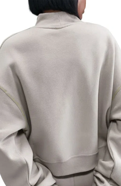 Nike Sportswear Mock Neck Phoenix Fleece Oversize Sweatshirt In Gray